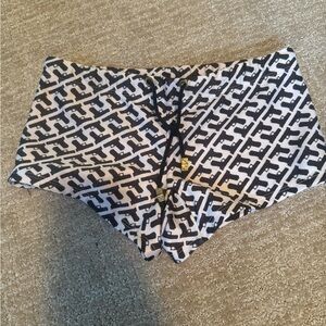 Stylish Black and White Swim Trunks